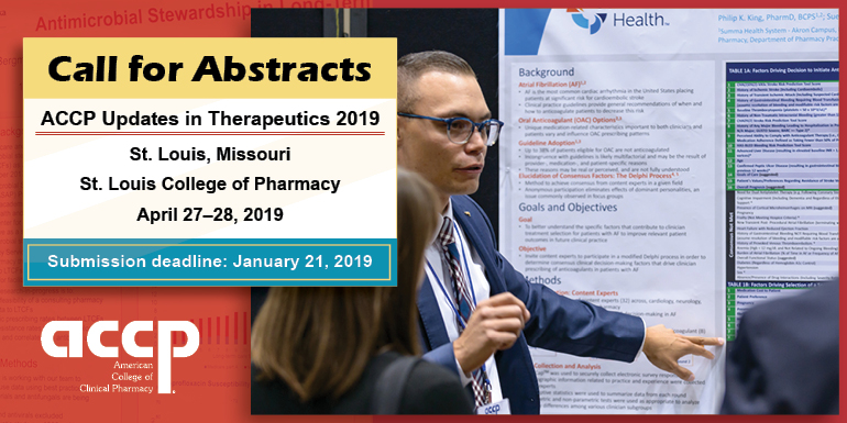 Call for Abstracts: Updates in Therapeutics® 2019