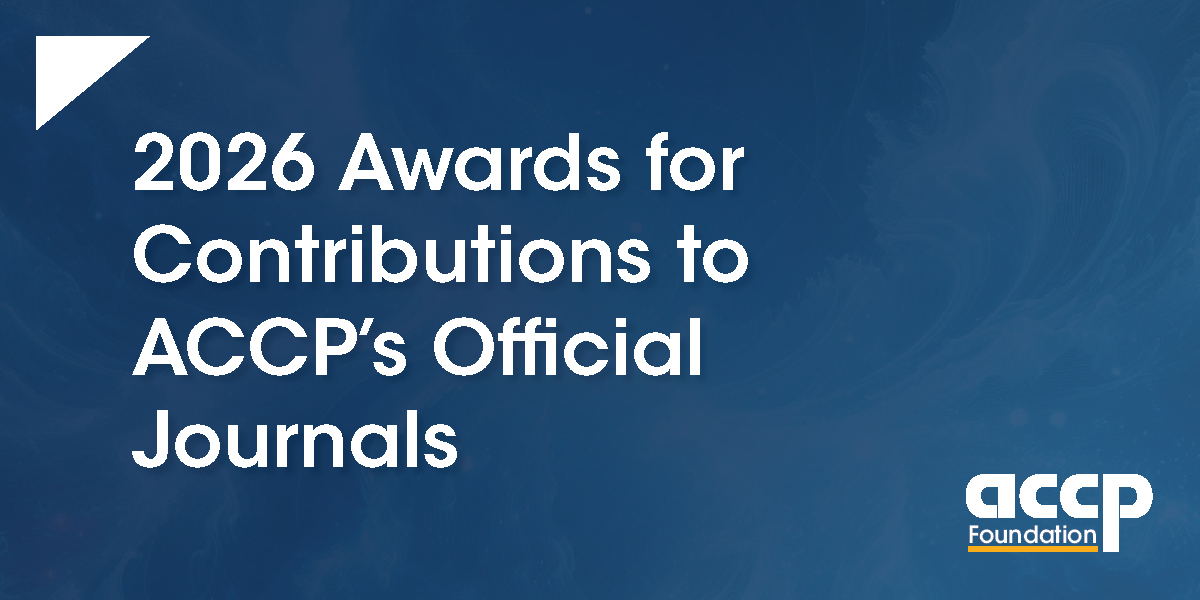  2026 Awards for Contributions to ACCP’s Official Journals