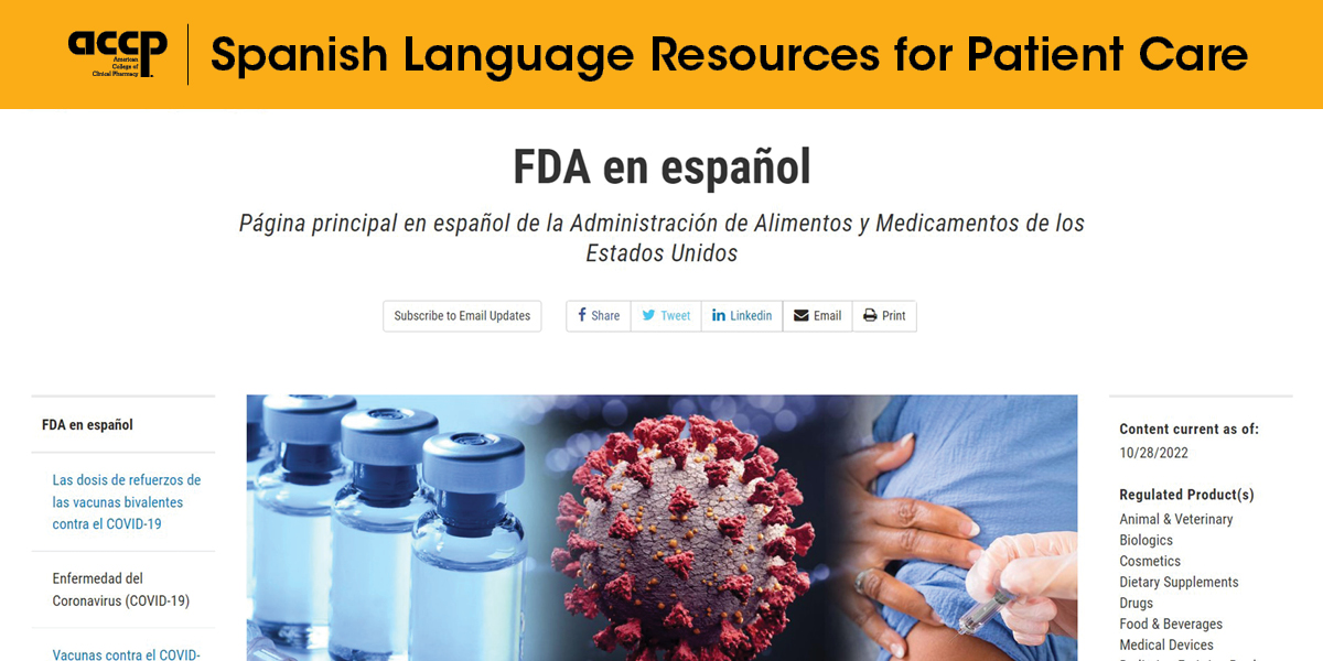 FDA Expands Spanish Language Resources for Patient Care