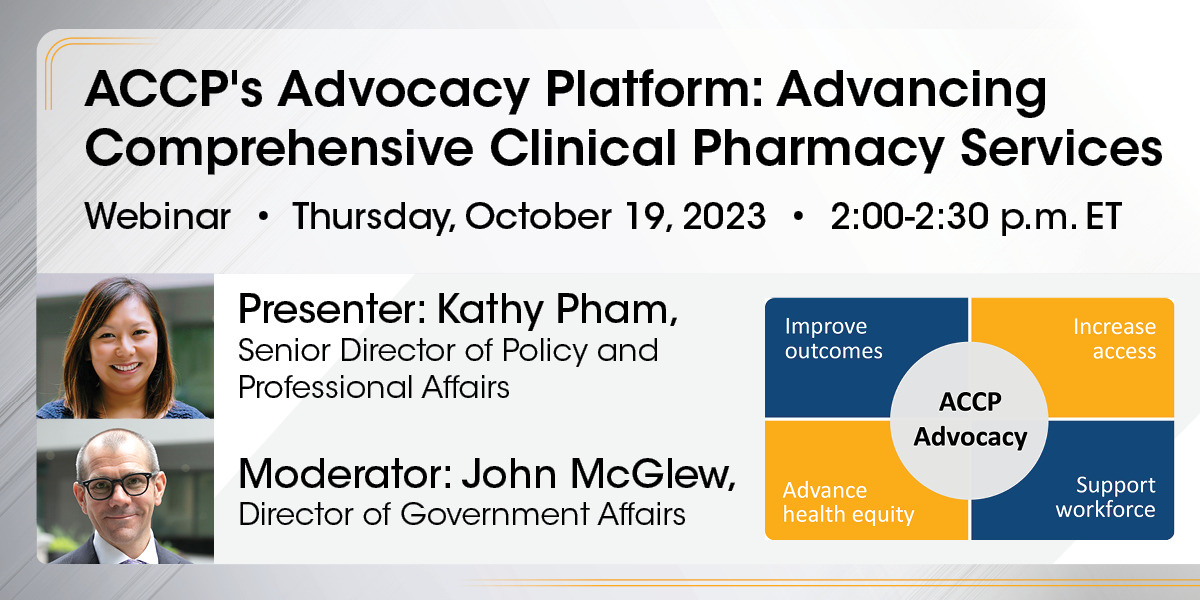 ACCP Advocacy Platform Comprehensive Clinical Pharmacy Services Webinar